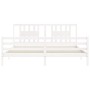 Estructura cama de matrimonio con cabecero madera maciza blanco de vidaXL, Camas y somieres - Ref: Foro24-3194587, Precio: 16...
