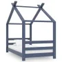 Children's bed frame solid gray pine wood 70x140 cm by vidaXL, Cribs and beds for children - Ref: Foro24-289613, Price: 113,9...