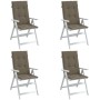 Cojines silla respaldo alto 4 uds tela taupe melange 120x50x4cm de vidaXL, Cojines para sillas y sofás - Ref: Foro24-4002437,...