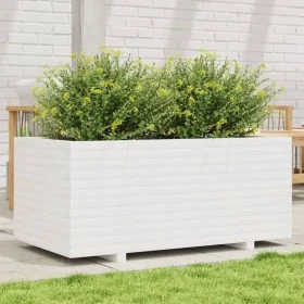 Jardinera madera maciza de pino blanco 110x60x49,5 cm de vidaXL, Maceteros y jardineras - Ref: Foro24-3282570, Precio: 223,21...