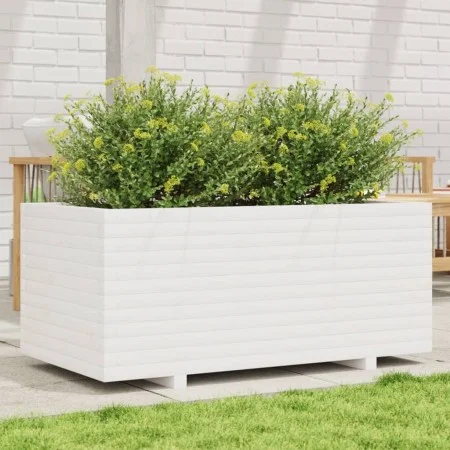 Jardinera madera maciza de pino blanco 110x60x49,5 cm de vidaXL, Maceteros y jardineras - Ref: Foro24-3282570, Precio: 223,21...