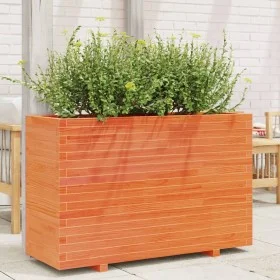 Jardinera madera maciza de pino marrón cera 110x40x72 cm de vidaXL, Maceteros y jardineras - Ref: Foro24-3282641, Precio: 273...
