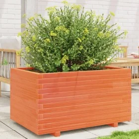 Jardinera madera maciza de pino marrón cera 90x60x49,5 cm de vidaXL, Maceteros y jardineras - Ref: Foro24-3282566, Precio: 20...