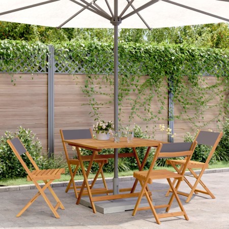 Set de comedor de jardín 5 pzas tela madera maciza antracita de vidaXL, Conjuntos de jardín - Ref: Foro24-3281785, Precio: 26...