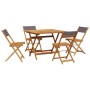 Set de comedor de jardín 5 pzas tela madera maciza antracita de vidaXL, Conjuntos de jardín - Ref: Foro24-3281785, Precio: 26...