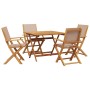 Set de comedor de jardín 5 pzas tela madera maciza gris taupe de vidaXL, Conjuntos de jardín - Ref: Foro24-3281834, Precio: 4...