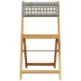 Set de comedor de jardín 5 piezas ratán PE madera maciza gris de vidaXL, Conjuntos de jardín - Ref: Foro24-3281779, Precio: 2...
