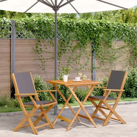 Juego de bistro de 3 piezas tela y madera maciza antracita de vidaXL, Conjuntos de jardín - Ref: Foro24-3281881, Precio: 177,...