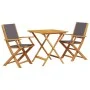Juego de bistro de 3 piezas tela y madera maciza antracita de vidaXL, Conjuntos de jardín - Ref: Foro24-3281881, Precio: 177,...