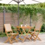 Juego de bistro de 3 piezas tela y madera maciza bej de vidaXL, Conjuntos de jardín - Ref: Foro24-3281883, Precio: 204,10 €, ...