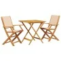 Juego de bistro de 3 piezas tela y madera maciza bej de vidaXL, Conjuntos de jardín - Ref: Foro24-3281883, Precio: 200,81 €, ...