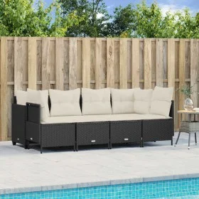 Set de muebles de jardín 5 pzas y cojines ratán sintético negro by vidaXL, Garden sets - Ref: Foro24-3261521, Price: 364,21 €...