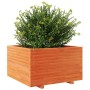 Jardinera madera maciza de pino marrón cera 80x80x49,5 cm de vidaXL, Maceteros y jardineras - Ref: Foro24-3282531, Precio: 21...