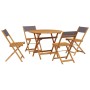 Set de comedor de jardín 5 pzas tela madera maciza antracita de vidaXL, Conjuntos de jardín - Ref: Foro24-3281773, Precio: 25...