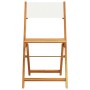 Set de comedor de jardín 5 pzas tela madera maciza blanco crema de vidaXL, Conjuntos de jardín - Ref: Foro24-3281784, Precio:...