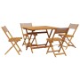 Set de comedor de jardín 5 pzas tela madera maciza gris taupe de vidaXL, Conjuntos de jardín - Ref: Foro24-3281786, Precio: 2...