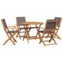 Set de comedor de jardín 5 pzas tela madera maciza antracita de vidaXL, Conjuntos de jardín - Ref: Foro24-3281821, Precio: 32...