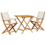 Juego de bistro de 3 piezas tela y madera maciza blanco crema de vidaXL, Conjuntos de jardín - Ref: Foro24-3281880, Precio: 1...