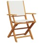 Juego de bistro de 3 piezas tela y madera maciza blanco crema de vidaXL, Conjuntos de jardín - Ref: Foro24-3281880, Precio: 1...