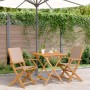 Juego de bistro de 3 piezas tela y madera maciza taupe de vidaXL, Conjuntos de jardín - Ref: Foro24-3281882, Precio: 207,13 €...
