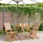 Juego de bistro de 3 piezas tela y madera maciza taupe de vidaXL, Conjuntos de jardín - Ref: Foro24-3281882, Precio: 194,51 €...