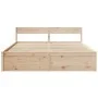 Solid pine wood bed frame with drawers 180x200 cm by vidaXL, Beds and slatted bases - Ref: Foro24-3282339, Price: 298,25 €, D...