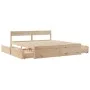 Solid pine wood bed frame with drawers 180x200 cm by vidaXL, Beds and slatted bases - Ref: Foro24-3282339, Price: 298,25 €, D...