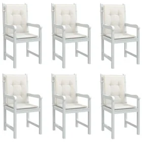 Cojines silla respaldo bajo 6 ud tela crema melange 100x50x4 cm de vidaXL, Cojines para sillas y sofás - Ref: Foro24-4002453,...