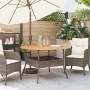 Mesa de jardín superficie de madera ratán PE gris Ø110x71 cm de vidaXL, Mesas de jardín - Ref: Foro24-368626, Precio: 157,06 ...