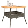 Mesa de jardín superficie de madera ratán PE gris Ø110x71 cm de vidaXL, Mesas de jardín - Ref: Foro24-368626, Precio: 157,06 ...