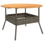 Mesa de jardín superficie de madera ratán PE gris Ø110x71 cm de vidaXL, Mesas de jardín - Ref: Foro24-368626, Precio: 157,06 ...