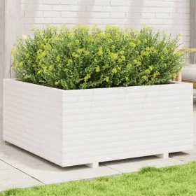 Jardinera madera maciza de pino blanco 100x100x49,5 cm de vidaXL, Maceteros y jardineras - Ref: Foro24-3282540, Precio: 265,5...