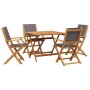 Set de comedor de jardín 5 pzas tela madera maciza antracita de vidaXL, Conjuntos de jardín - Ref: Foro24-3281833, Precio: 33...