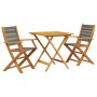 Juego de bistro de 3 piezas polipropileno y madera maciza gris de vidaXL, Conjuntos de jardín - Ref: Foro24-3281878, Precio: ...