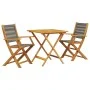 Juego de bistro de 3 piezas polipropileno y madera maciza gris de vidaXL, Conjuntos de jardín - Ref: Foro24-3281878, Precio: ...