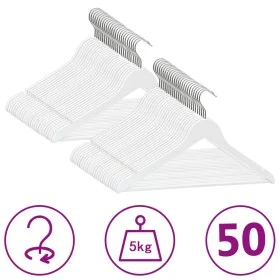 Juego de perchas ropa 50 uds antideslizantes madera dura blanco de vidaXL, Perchas - Ref: Foro24-289915, Precio: 69,61 €, Des...