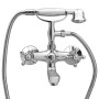 Grifo de bañera 2 mandos + desviador y alcachofa cromado retro de vidaXL, Grifos de bañera - Ref: Foro24-146491, Precio: 134,...