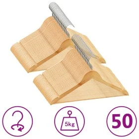 Juego de perchas para ropa 50 uds antideslizantes madera dura de vidaXL, Perchas - Ref: Foro24-289912, Precio: 61,30 €, Descu...