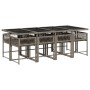 Set comedor jardín 9 pzas y cojines ratán sintético gris de vidaXL, Conjuntos de jardín - Ref: Foro24-3211460, Precio: 507,99...