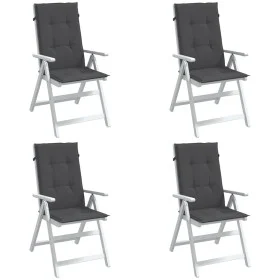 Cojines silla respaldo alto 4 uds tela gris antracita melange de vidaXL, Cojines para sillas y sofás - Ref: Foro24-4002410, P...