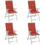Cojines silla respaldo alto 4 uds tela rojo melange 120x50x4 cm de vidaXL, Cojines para sillas y sofás - Ref: Foro24-4002431,...