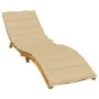 Cojín para tumbona tela beige melange 200x50x4 cm de vidaXL, Cojines para sillas y sofás - Ref: Foro24-4002501, Precio: 39,64...