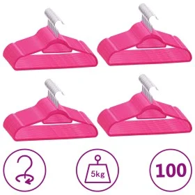 Juego de perchas ropa 100 uds antideslizantes terciopelo rosa de vidaXL, Perchas - Ref: Foro24-289925, Precio: 64,02 €, Descu...