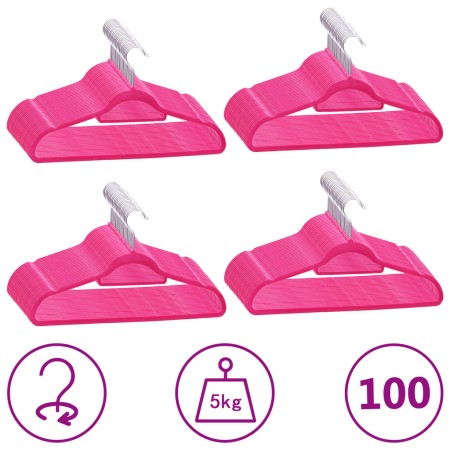 Juego de perchas ropa 100 uds antideslizantes terciopelo rosa de vidaXL, Perchas - Ref: Foro24-289925, Precio: 62,64 €, Descu...