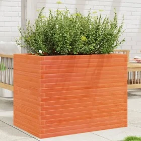 Jardinera madera maciza de pino marrón cera 90x60x68,5 cm de vidaXL, Maceteros y jardineras - Ref: Foro24-3282501, Precio: 25...
