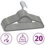 Juego de perchas de ropa 20 uds antideslizantes terciopelo gris de vidaXL, Perchas - Ref: Foro24-289917, Precio: 19,60 €, Des...