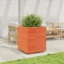 Jardinera madera maciza de pino marrón cera 60x60x72,5 cm de vidaXL, Maceteros y jardineras - Ref: Foro24-3282581, Precio: 22...