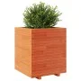 Jardinera madera maciza de pino marrón cera 60x60x72,5 cm de vidaXL, Maceteros y jardineras - Ref: Foro24-3282581, Precio: 22...