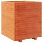 Jardinera madera maciza de pino marrón cera 60x60x72,5 cm de vidaXL, Maceteros y jardineras - Ref: Foro24-3282581, Precio: 22...