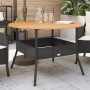 Mesa de jardín superficie madera acacia ratán negro Ø110x71 cm de vidaXL, Mesas de jardín - Ref: Foro24-368625, Precio: 153,9...